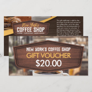 Kaffeeshop Cafe Geschenkgutschein