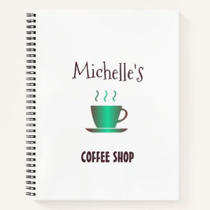 Kaffeeshop Hot-Cup-Silhouette Notizbuch