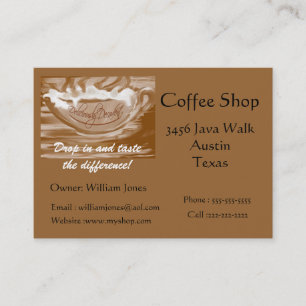 Kaffeeshop-Schaumkaffee Visitenkarte