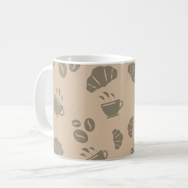 Kaffeeshop Stil Muster Kaffeetasse (Vorderseite Links)