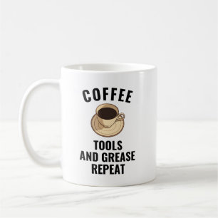 Kaffeesoftware Fett wiederholen Funny Car Mechan Kaffeetasse