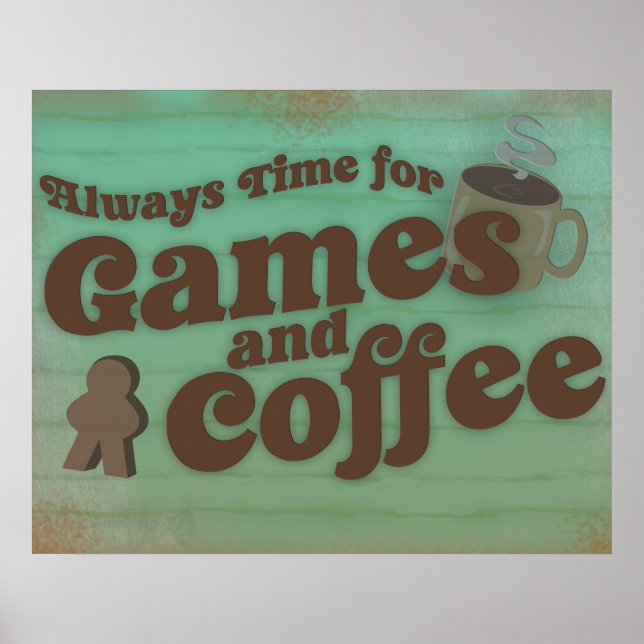 Kaffeespiele Spaß Time Retro Art Poster (Vorne)