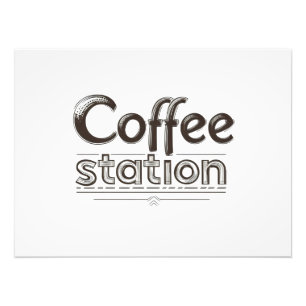 Kaffeestation Text Fotodruck