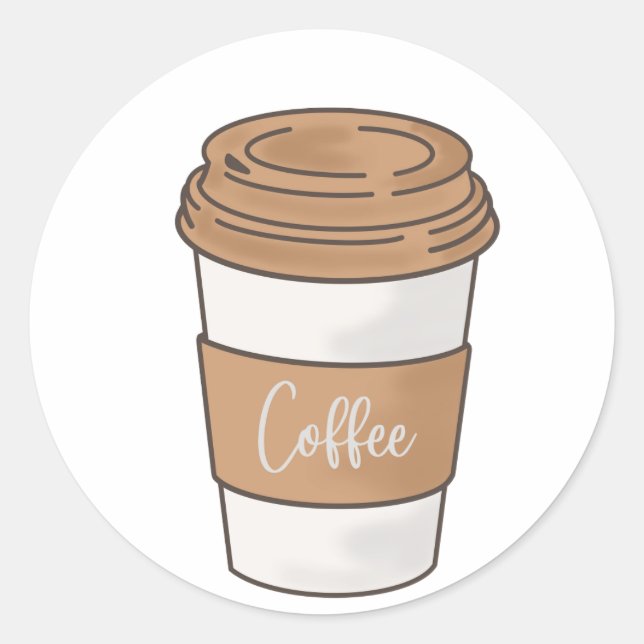 Kaffeesticker Runder Aufkleber (Vorderseite)