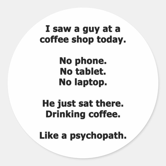 Kaffeestube Runder Aufkleber (Vorderseite)