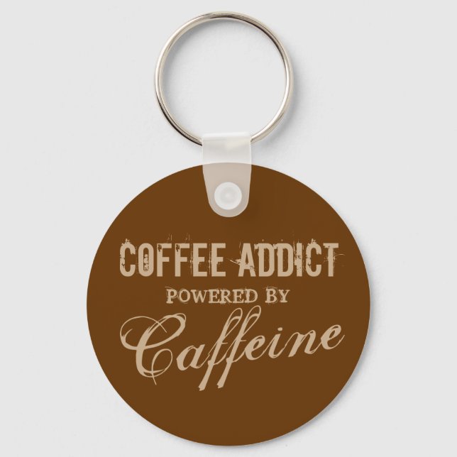 Kaffeesüchtige mit Coffein-Schlüsselanhängern Schlüsselanhänger (Vorderseite)