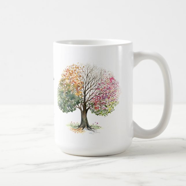 KAFFEETASSE 4 JAHRESZEIT-BAUM-BIBEL-VERS-AQUARELL (Rechts)