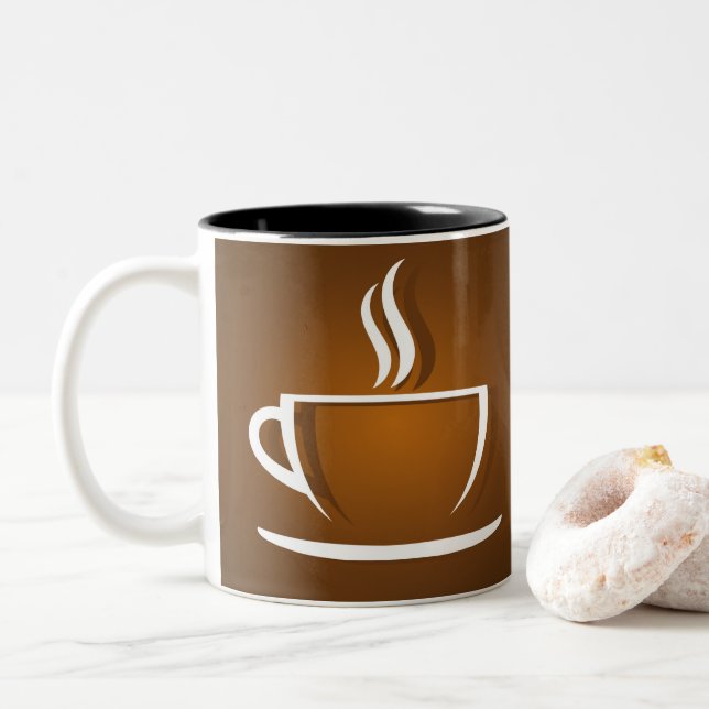 Kaffeetasse braune Tasse. (Mit Donut)