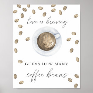 Kaffeetasse Brautparty Wie viele Kaffeebohnen Poster