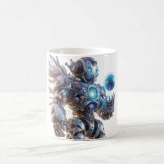 Kaffeetasse, Frühstück mit futuristischem Roboterd Kaffeetasse