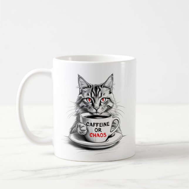 Kaffeetasse für Katzenliebhaber: Koffein oder Chao (Links)