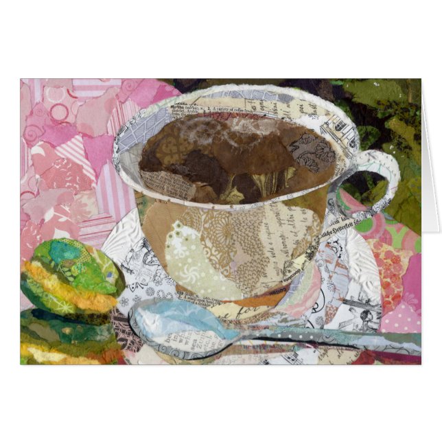 Kaffeetasse-heftige Papiermalereicollagenkunst (Vorderseite (Horizontal))