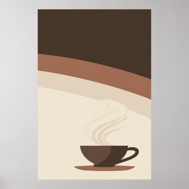 Kaffeetasse im Retro-Stil Poster (Vorne)