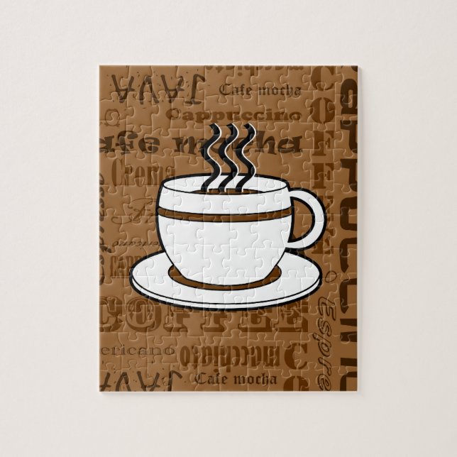 Kaffeetasse - Kaffee-Wort-Druck - Brown (Vertikal)