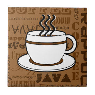 Kaffeetasse - Kaffee-Wort-Druck - Brown Fliese