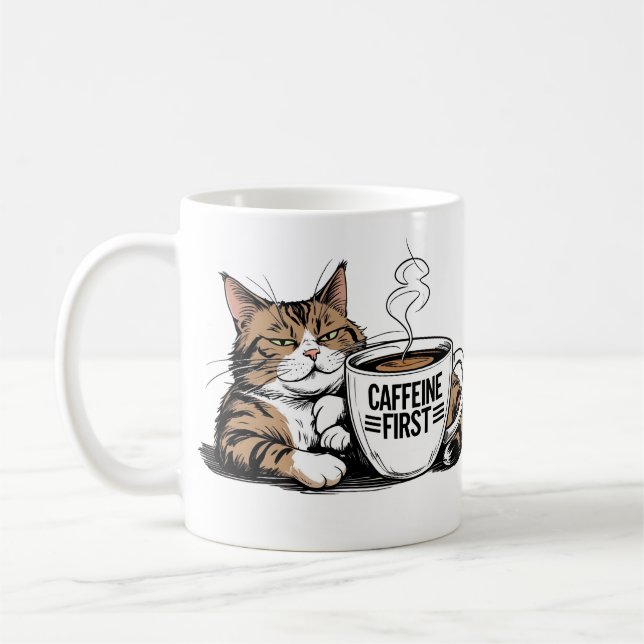 Kaffeetasse 'Kaffee zuerst' für mürrische Kaffeeli (Links)