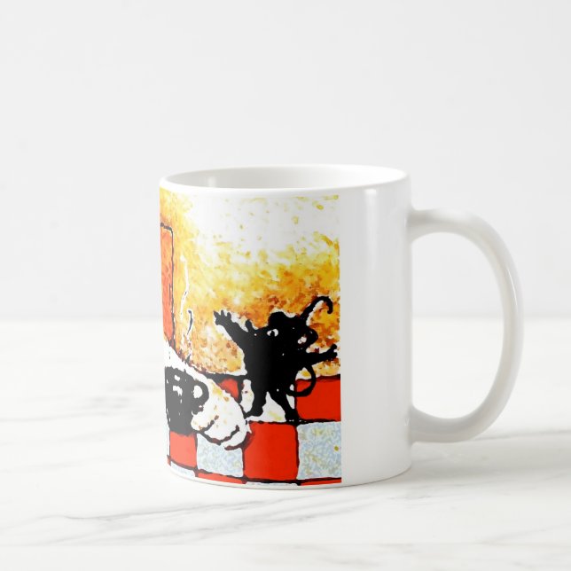 Kaffeetasse-Katze-Ursprüngliche Kunst durch Kaffeetasse (Rechts)