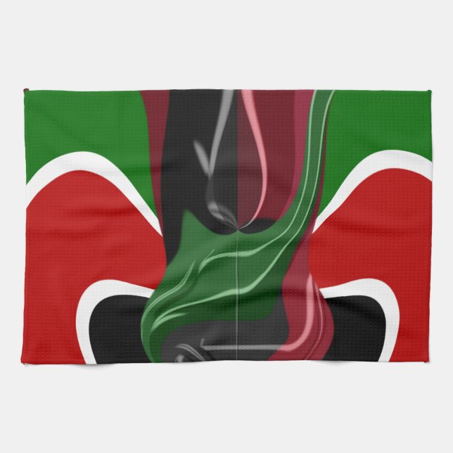 Kaffeetasse Kenya Flagge Hakuna Matata Handtuch (Horizontal)