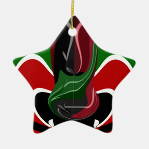 Kaffeetasse Kenya Flagge Hakuna Matata Keramik Ornament