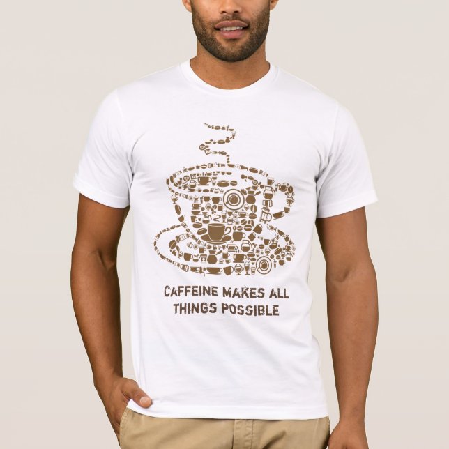 Kaffeetasse, Koffein, Bohne, Café T-Shirt (Vorderseite)