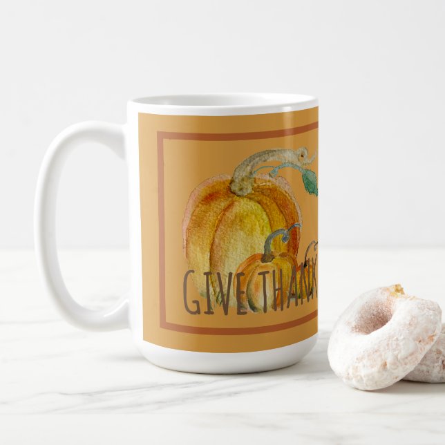 Kaffeetasse: Kürbisernte-Segen Kaffeetasse (Mit Donut)