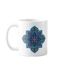 Kaffeetasse, lebendiges violettes und blaues Manda