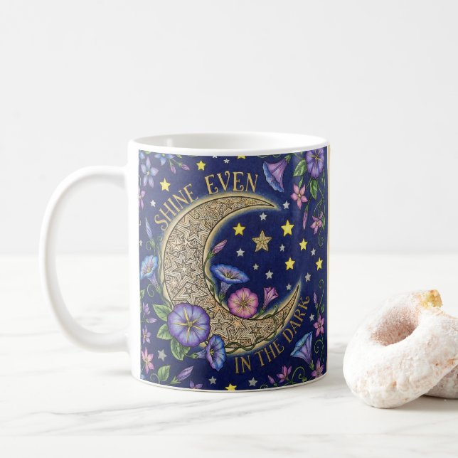 Kaffeetasse 'Leuchte auch in der Dunkelheit' (Mit Donut)