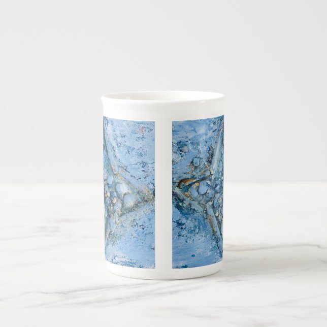 Kaffeetasse mit eigens gestaltetem Muschel Motiv Prozellantasse (Vorderseite)