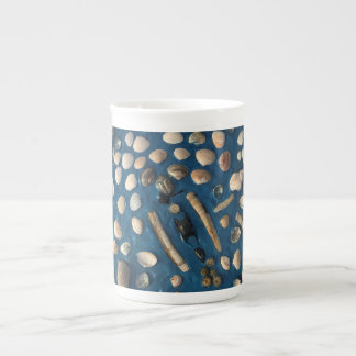 Kaffeetasse mit eigens gestaltetem Muschel Motiv Prozellantasse
