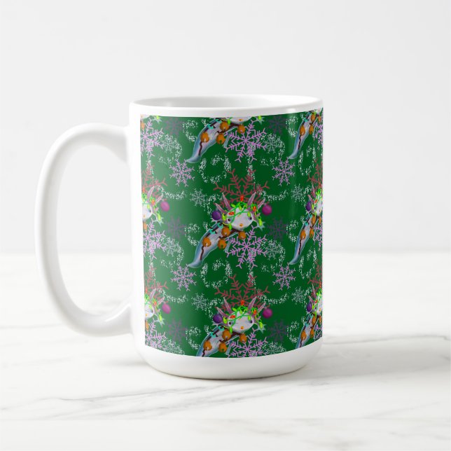 Kaffeetasse mit festlichem Axolotl (Links)