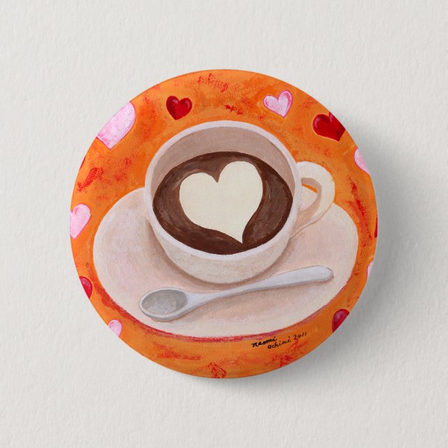 Kaffeetasse mit Herzen Button (Vorderseite)