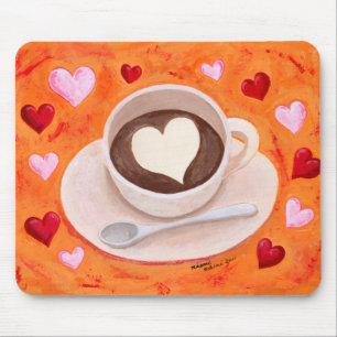 Kaffeetasse mit Herzen Mousepad