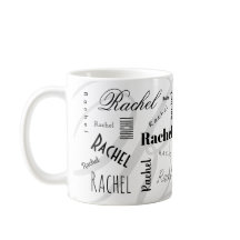 Kaffeetasse mit individuellem Namen Rachel Schwarz