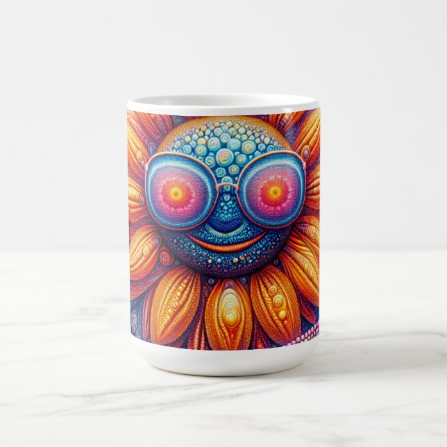 Kaffeetasse mit lebendigen Farben der Sonnenblume  (Mittel)