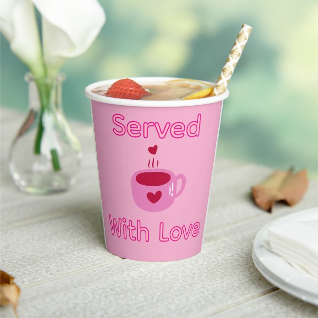 Kaffeetasse "Mit Liebe serviert" Pappbecher (In Situ)