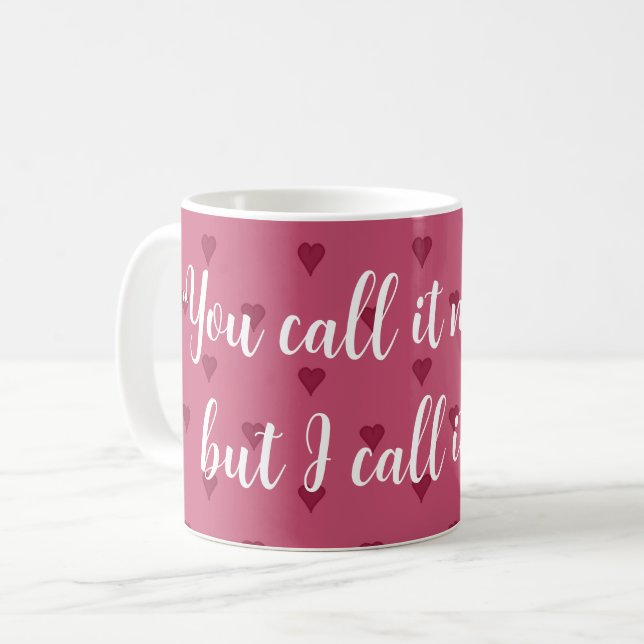 Kaffeetasse mit roten Herzen (Vorderseite Links)
