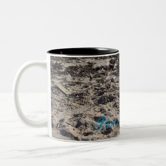Kaffeetasse mit Sandstrand (Links)