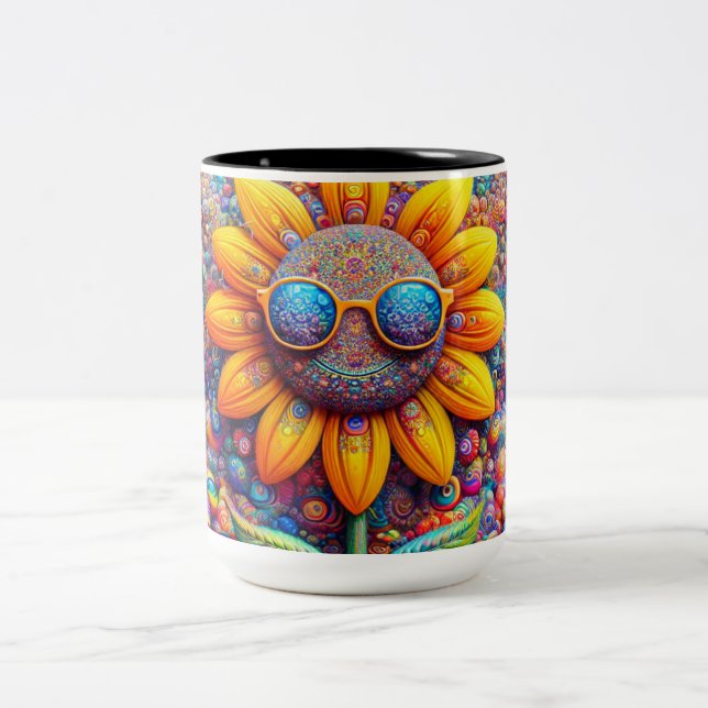 Kaffeetasse mit Sonnenblume hat einen großartigen  (Mittel)