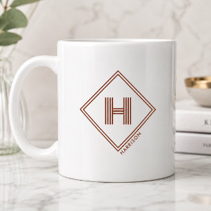 Kaffeetasse   Moderne geometrische Monogramm-Initi