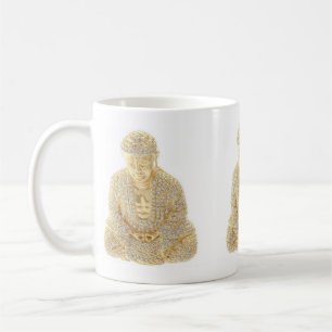 Kaffeetasse Mug Gold Strass Asiatischer Buddha