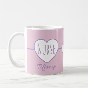 Kaffeetasse Nurse Heart Pink und Lila