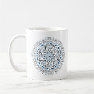 Kaffeetasse Original Mandala-Design 2-seitig Blau