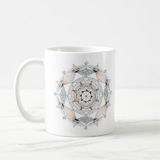 Kaffeetasse Original-Mandala-Design 2-seitig Braun (Links)