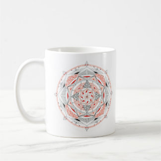 Kaffeetasse Original Mandala Design 2-seitig Rot
