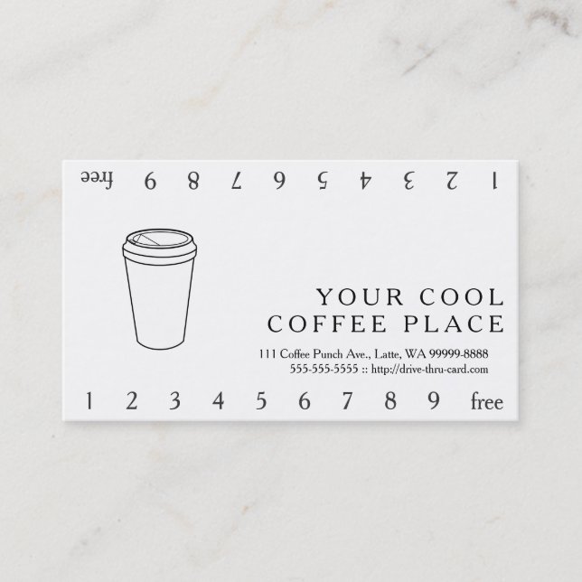 Kaffeetasse (Papiertogo) Treuekarte (Vorderseite)