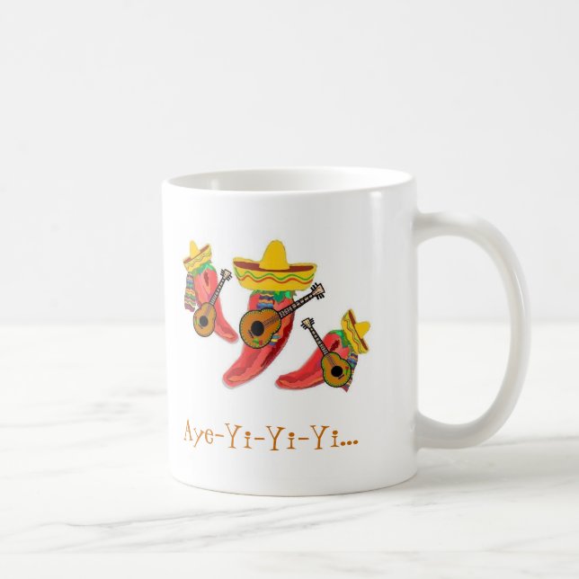 Kaffeetasse, Paprika-Paprikaschoten, Mariachi Kaffeetasse (Rechts)