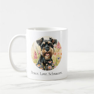 Kaffeetasse – Peace Love Schnauzer-Hundetasse
