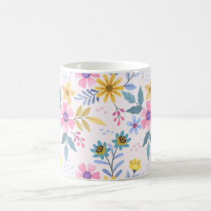 Kaffeetasse Schönes farbenfrohes Blumenmuster