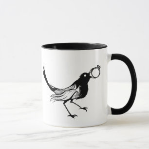 Kaffeetasse-Schwarz-weißer Vogel Tasse