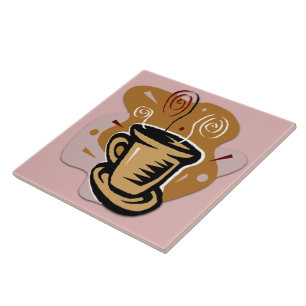 Kaffeetasse - Strudel-Entwurf Fliese/Trivet Fliese